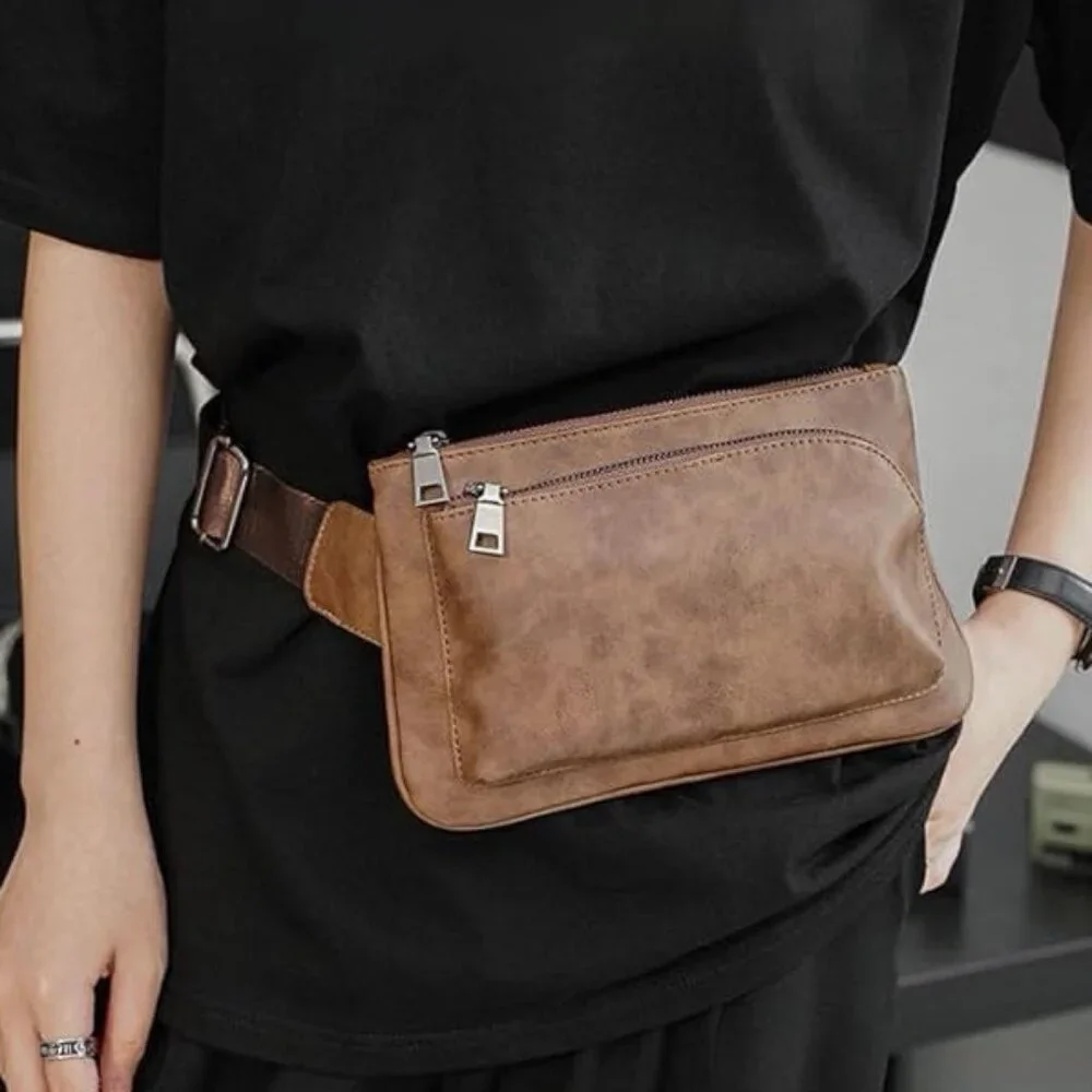 Cross body Bags for Men Leather Sling Bag Casual Daypacks , Brown